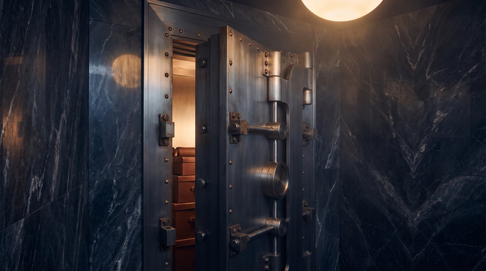 A heavy vault door