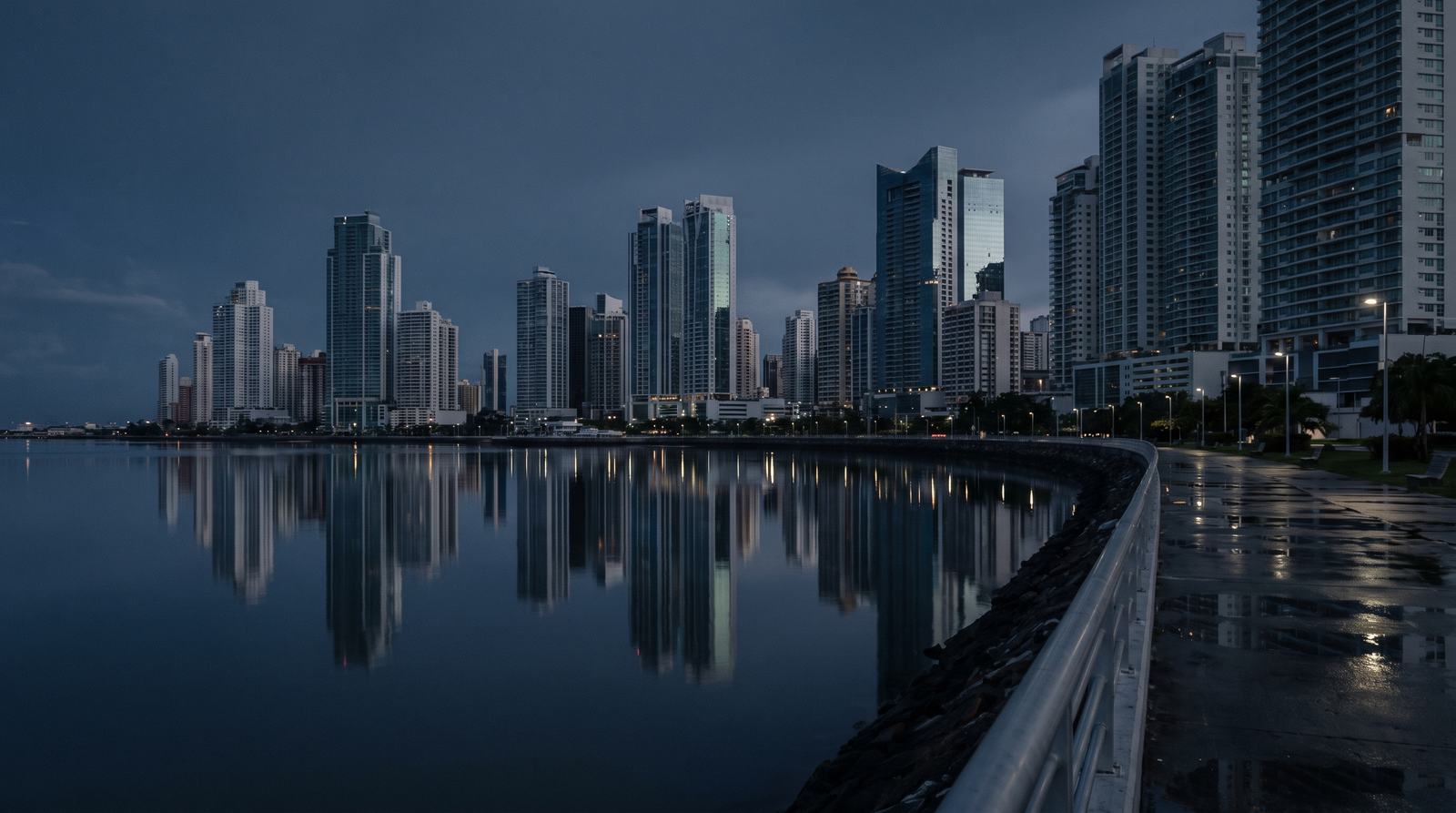 Panama City skyline at dusk